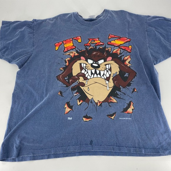 Looney Tunes Mania Other - Looney Tunes Taz Devil T Shirt Mens XXL Blue‎ Graphic Tee VTG